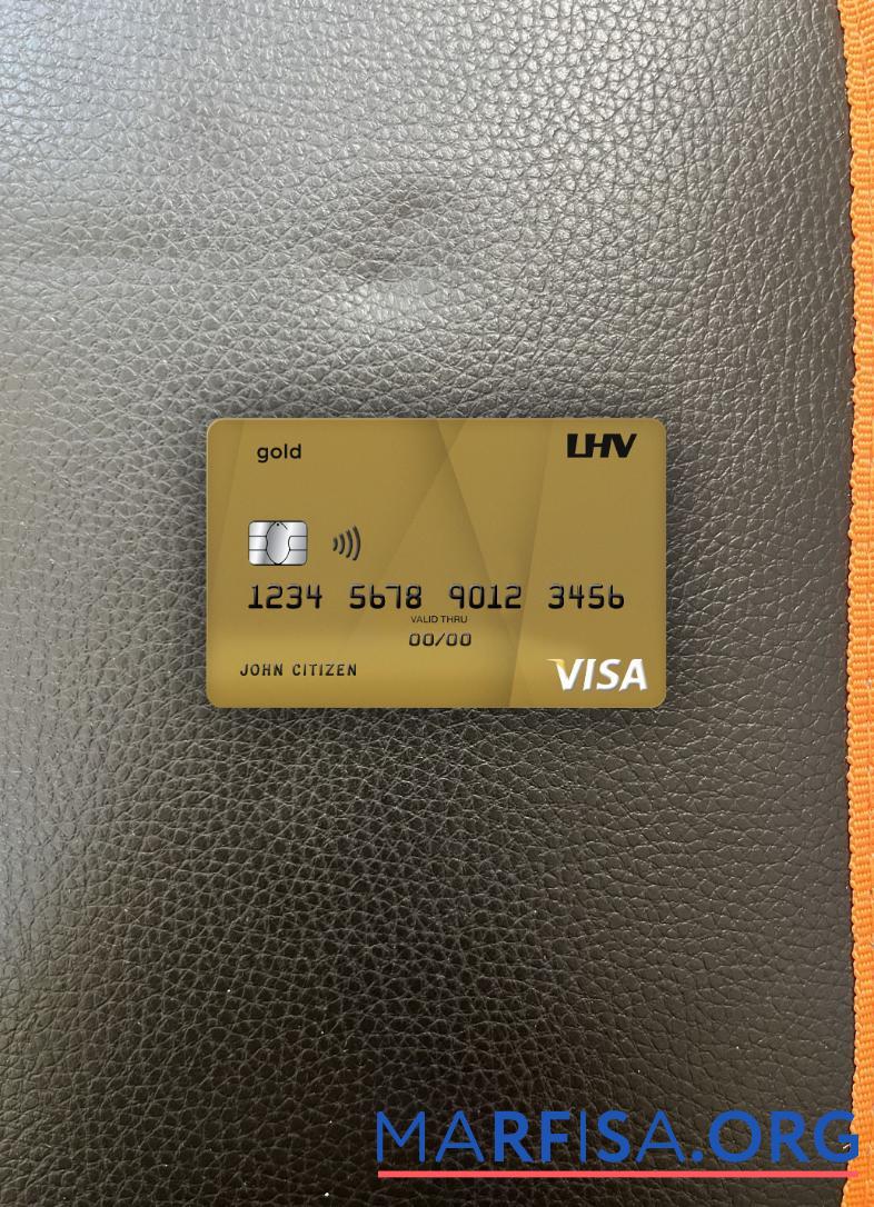 Downloadable United Kingdom LHV bank visa gold photolook front download for verification
